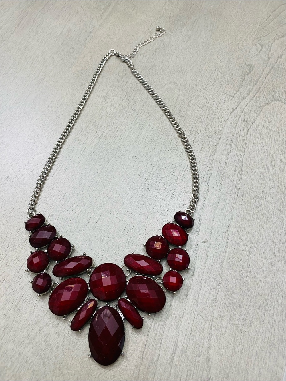 Statement Red Gemstone Bib Necklace